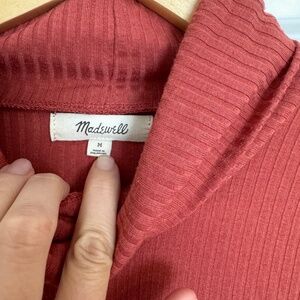 Madewell ribbed turtleneck, rust color, size medium